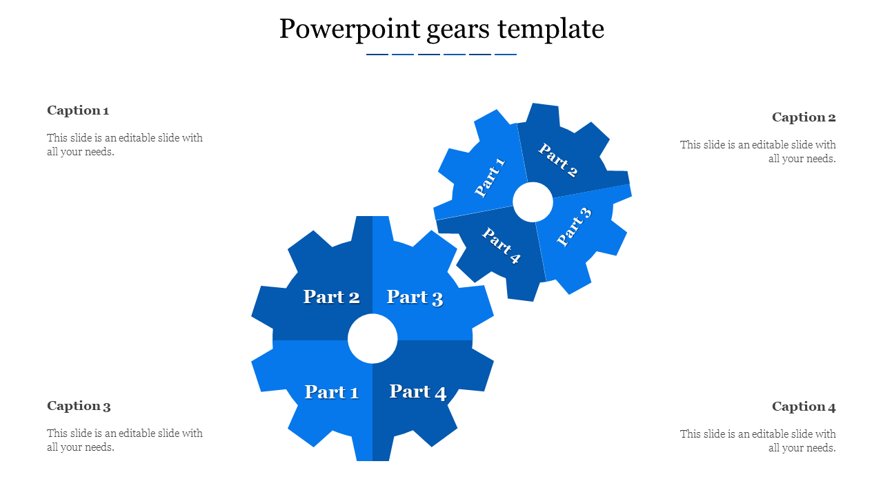 powerpoint gears template-Blue
